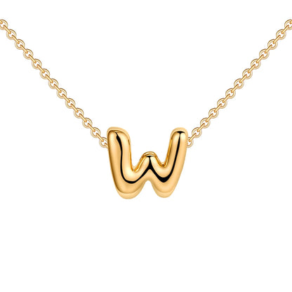 Dainty Mini Bubble Letter Necklace Gold Plated Balloon Initial Tiny Small Pendent Necklaces for Women Jewelry Teen Girls Gifts