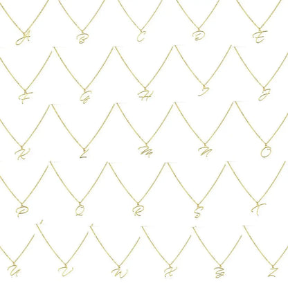 Murano Joias 26 Letters Stainless Steel Engraved Initial Old English Necklaces Custom Link