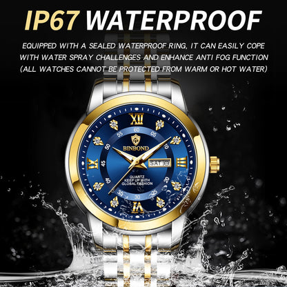 BINBOND Orginal Brand Luxury Quartz Watches For Women Luminous Waterproof Ladies Watch Damenuhren  Reloj Para Mujer+Box