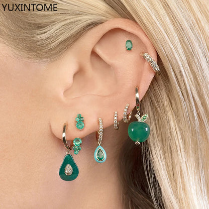 925 Sterling Silver Ear needles Crystal Zircon Small studs Earrings for Women gold-plated round Piercing Earrings New in 2022