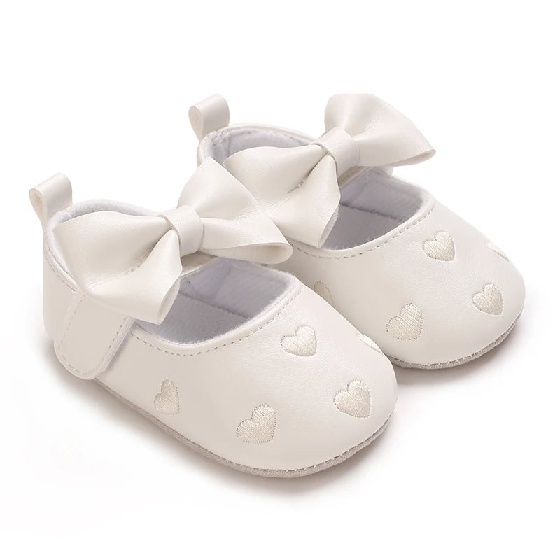 0-1Year Baby Shoes Infant Pre-Walker Shoes Girls Princess Bow Shoes Cute Breathable Flower Soft Sole Casual Sports Footwear