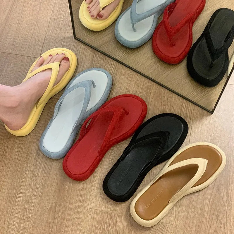 Women's Toe-Post Flat Sandals in Colour Options