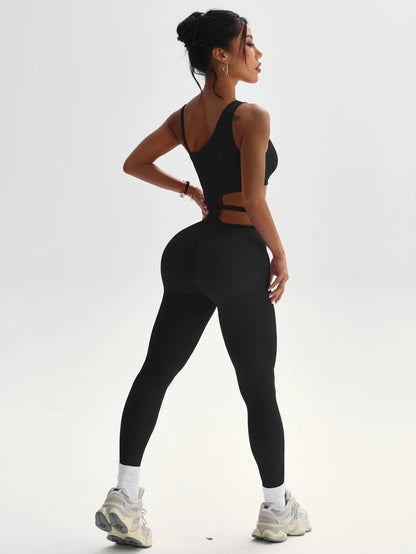 Beautiful Back Design, Sexy One-Piece Yoga Leggings, Suitable for Women's Breathable Quick-Dry Sports Bodysuits