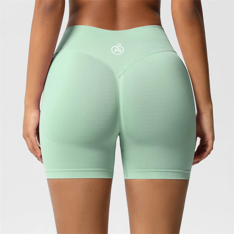 Women Bum Three Waist Sections Sports Shaping Shorts Seamless Sports Shorts For Women Cycling Jogging Fitness High Waist Push Up