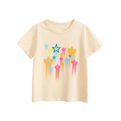 2-8T Toddler Kid Baby Boys Girls Clothes Summer Cotton T Shirt Short Sleeve Graffiti Print tshirt Children Top Infant Outfit