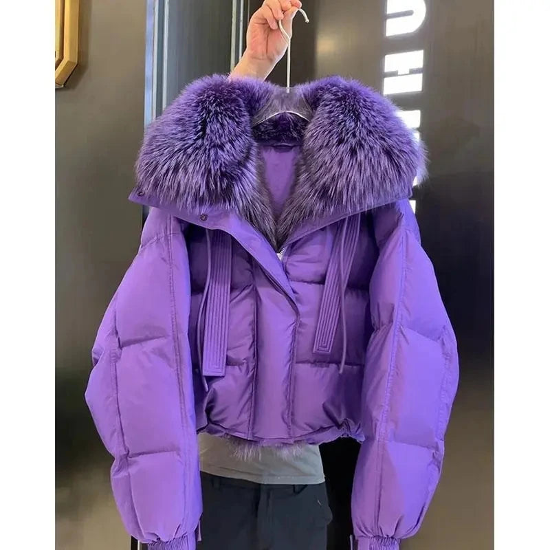 Women's Textured-Collar Padded Jacket