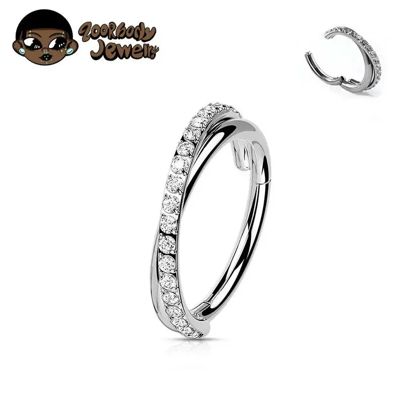 G23 Titanium Hinged Segment Ring Cartilage Hoops Double Row Helix Piercing Jewellery Conch Ring Septum Ring Tragus Daith Earring