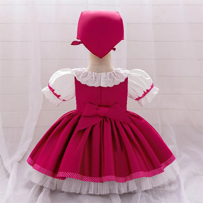Ma Sha Bear Girls Party Maid Dress 2pcs Toddler Lolita 1st Birthday Wedding Princess Prom Dress Carnival Halloween Kids Clothing