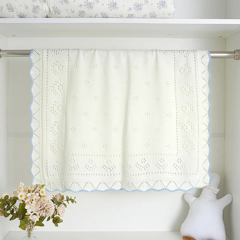 Baby Blankets Newborn 90*70cm Knitting Dual-Use Infant Boys Girls Stroller Swaddle Wrap Quilts Breathable Toddler Receiving Mats
