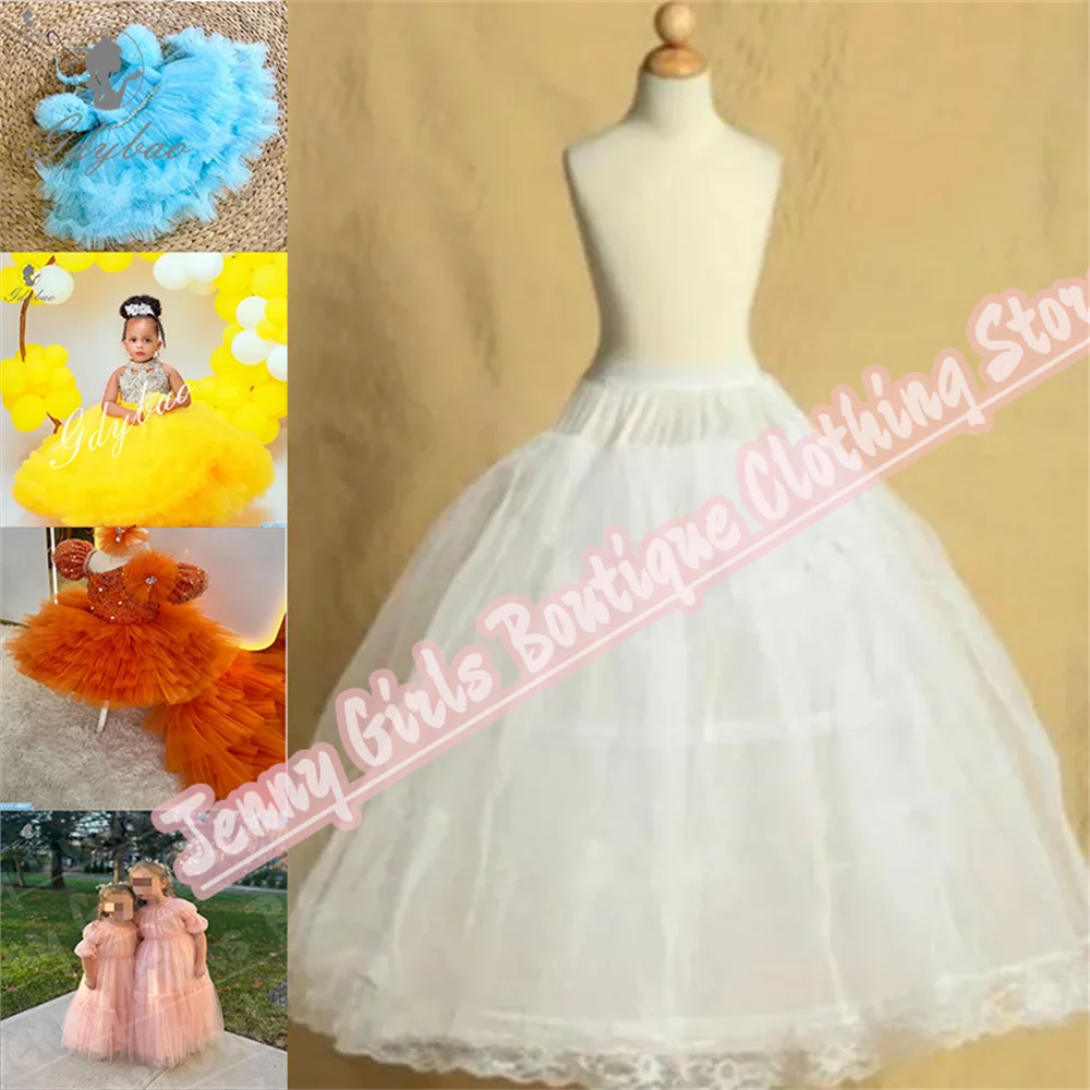 White 2 Hoops High Quality  Petticoat Crinoline Slip Underskirt For Ball Gown Wedding Dress Birthday