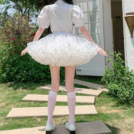 Women's White Ruffled Petticoat in Size Options