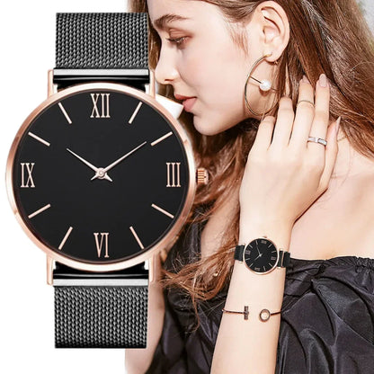 Luxury Ladies Quartz Wristwatch Top Brand Simple Analog Women's Watches Metal Mesh Band Fashion Casual Female Clock Reloj Mujer