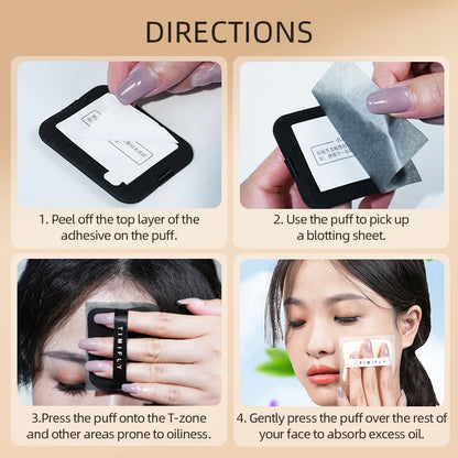 100Pcs Oil Blotting Paper Matting Face Oil Control Wipes Facial Oil Absorbing Sheet Portable Refillable Facial Blotter with Case