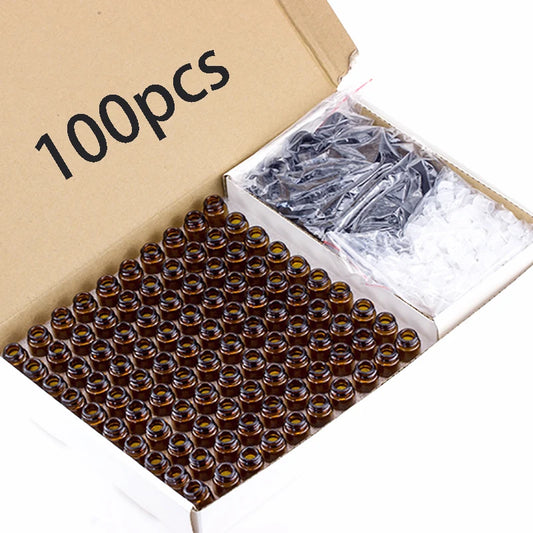100pcs Essential Oil Bottle Gift Box, 3ml Brown Glass Split Bottle with Throttling Hole - Suitable for Travel and Storage