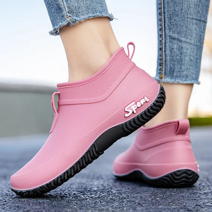 Leisure Thick Soled Waterproof Outdoor Wear-resistant Women's Short Tube Water Shoes Daily Casual Rain Boots 2026 New
