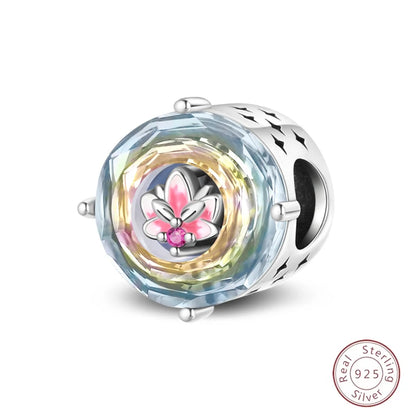Spring Day 925 Sterling Silver Sunflower Azalea Peony Butterfly Flower Charms Beads Fit 3mm Bracelets DIY Fine Jewelry Making