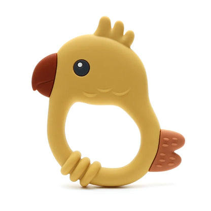 2026 New Design Colorful Parrot Teether - Food-Grade Silicone Baby Teething Toy (BPA-Free) Baby Teether