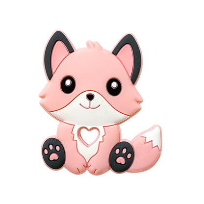 1/3/10pcs New Silicone Teether Cartoon  Squirrel Head Animal Food Grade DIY Baby Teething Teether Toy Accessories Ring
