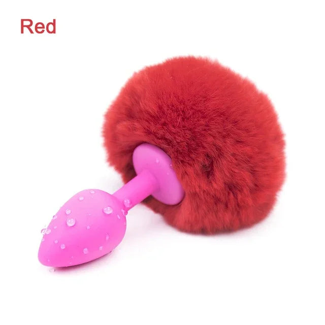 Multicolor Bunny Tail Butt Plug Soft Silicone Anal Plug Indeed Explore Ass Stimulate Roleplay Cosplay Props for Women Men Adults