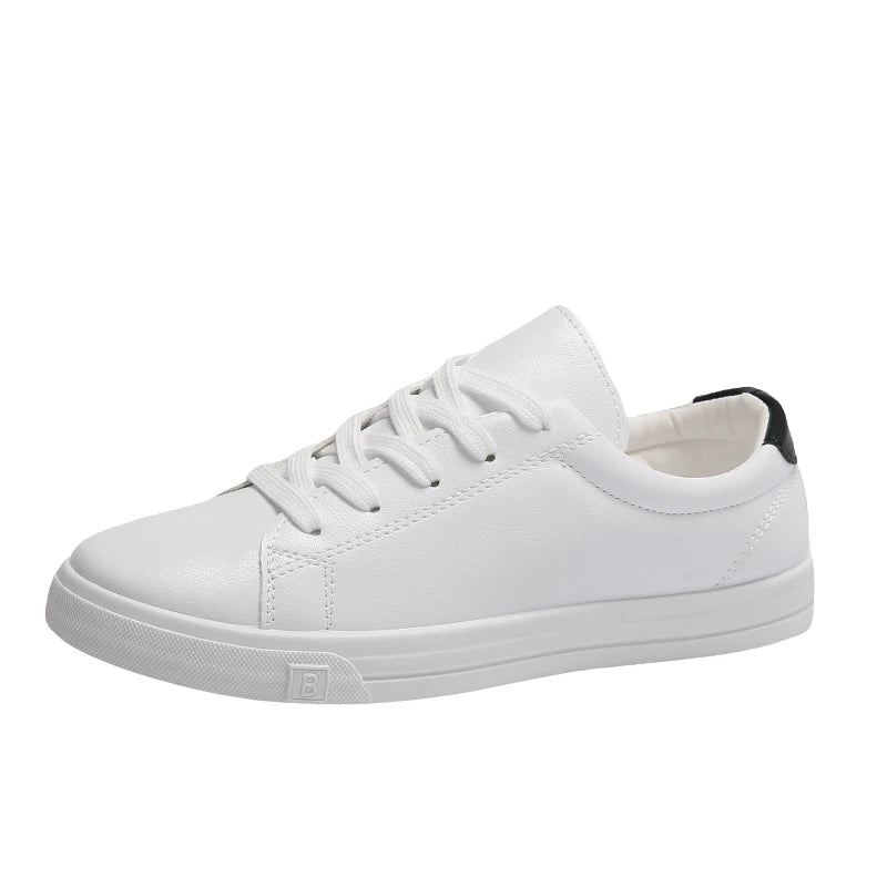 Women Sneakers Breathable Students Casual Sports Shoes Girl Flat Leather Pu White Shoes Woman Vulcanize Shoes