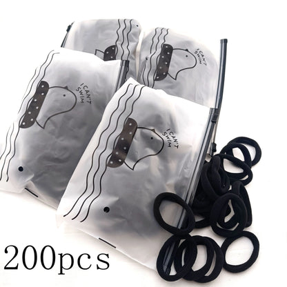 50pcs Black Hair Bands for Women Girls Hairband High Elastic Rubber Band Hair Ties Ponytail Holder Scrunchies Accessorie