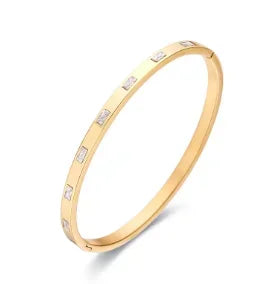 Stainless Steel Feather Shape Bangle Bracelets Jewelry