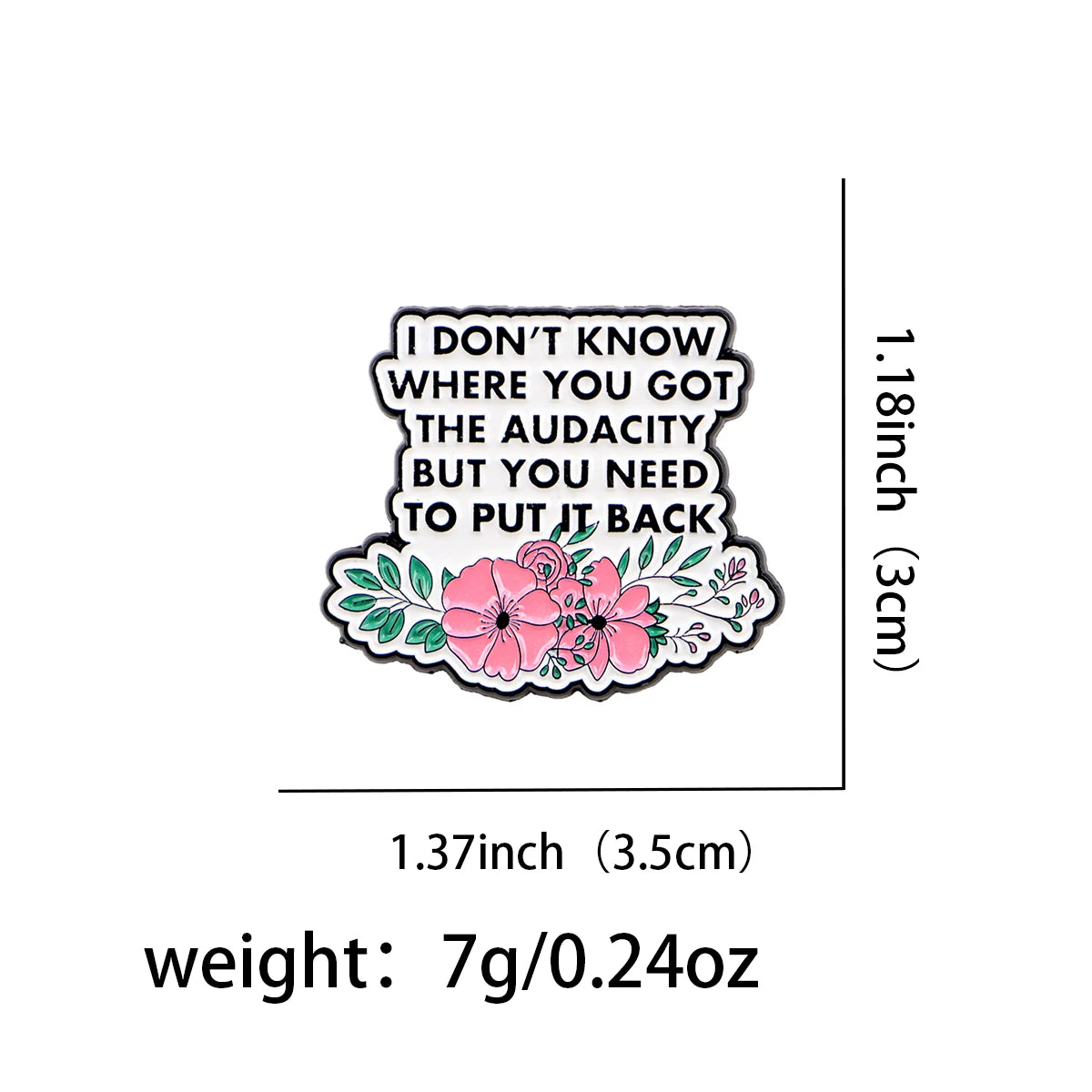 Funny Quotations plz use it Enamel Pin Flower Badges Lapel Pins for Clothes Backpacks Raccon Brooch Jewelry Gifts for Friends