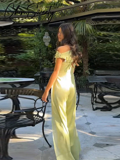 Solid Asymmetrical Women's Jumpsuit Off Shoulder Sleeveless Irregular Lady Jumpsuits 2026 Summer Fashion Female Street wear New