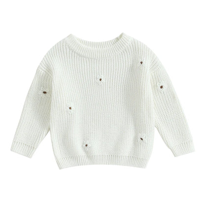 Newborn Baby Girls Winter Flower Sweater Clothes 2023 Autumn Newborn Infant Clothing Pullover Knitted Kids Sweaters