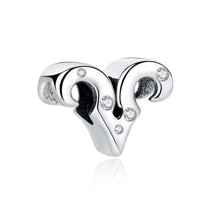 Original 925 Sterling Silver Charms Beads 12 Zodiac A-Z Letters Virgo Aries Fit Brand Bracelets Necklaces Jewelry For Women