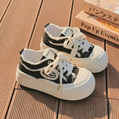 New Spring Women Breathable Sneakers Cute Pink Graffit Shoes Thick Heel Sneakers Casual Running Platform Y2K Lolita Sports Shoes