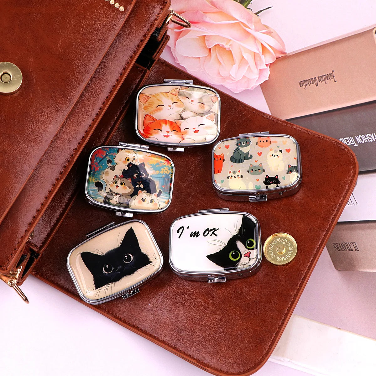 Lovely Cats Metal Medicine Box Pill Packaging Health Products Moisture Resistant Storage Case Personalized Fashion Casket