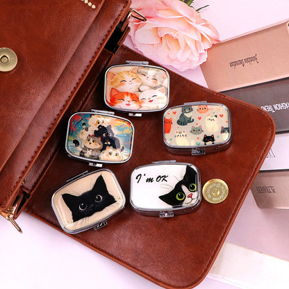 Lovely Cats Metal Medicine Box Pill Packaging Health Products Moisture Resistant Storage Case Personalized Fashion Casket