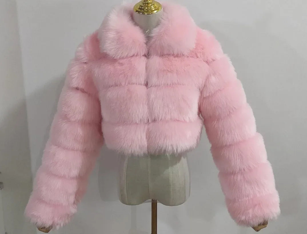2024 Women's Faux Fur Coat Winter Women Short Warm Thick Faux Fox Fur Coat Vests Raccoon Fake Fur Coat Office Lady Warm Jacket