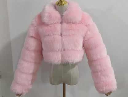 2024 Women's Faux Fur Coat Winter Women Short Warm Thick Faux Fox Fur Coat Vests Raccoon Fake Fur Coat Office Lady Warm Jacket