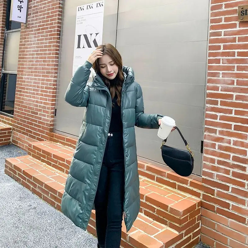 Winter Long Coat Women's 2025 Fashion New Thicken Cotton padded Warm Snow Outerwear Loose Female Windproof Hooded Jacket Parkas