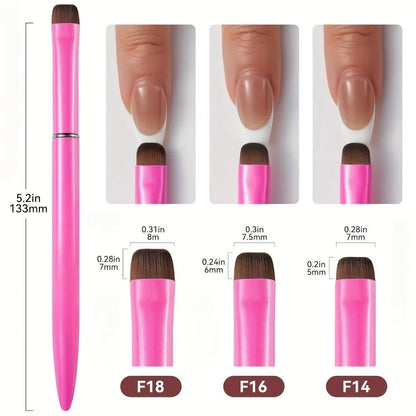3 in 1 French Nail Brush with Multifunctional Head - Fine Nail Brush for Gel and Acrylic Nails for Precise Cleaning