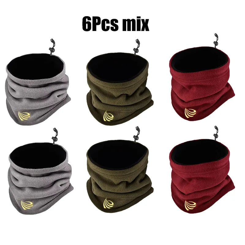 2/6pcs Fashion Winter Camping Warm Fleece Neck Gaiter Ski Tube Scarf Snowboard Face For Men & Women Outdoor Cycling Cold-proof