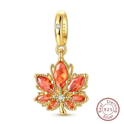 Hot Sales 925 Sterling Silver Golden Series Charms Leopard Little Bear Starfish Bow Bead Fit Original Bracelet DIY Women Jewelry