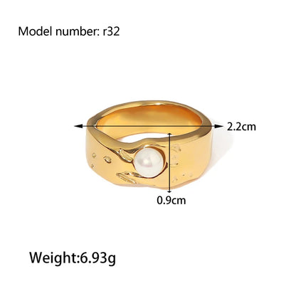 2026 Simple Stainless Steel Rings For Women Gold Color Smooth Geometric Open Rings Arc Rings Diamonds Jewellery Ring Gift