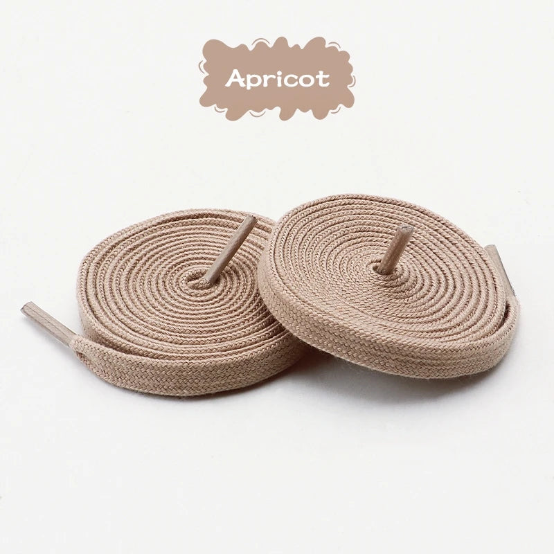1Pair/3Pair Classic Solid-Color Flat Laces Premium Cotton Casual Shoelaces Sneaker 0.8cm Width Shoelace Length 100/120/140/160cm