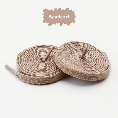 1Pair/3Pair Classic Solid-Color Flat Laces Premium Cotton Casual Shoelaces Sneaker 0.8cm Width Shoelace Length 100/120/140/160cm