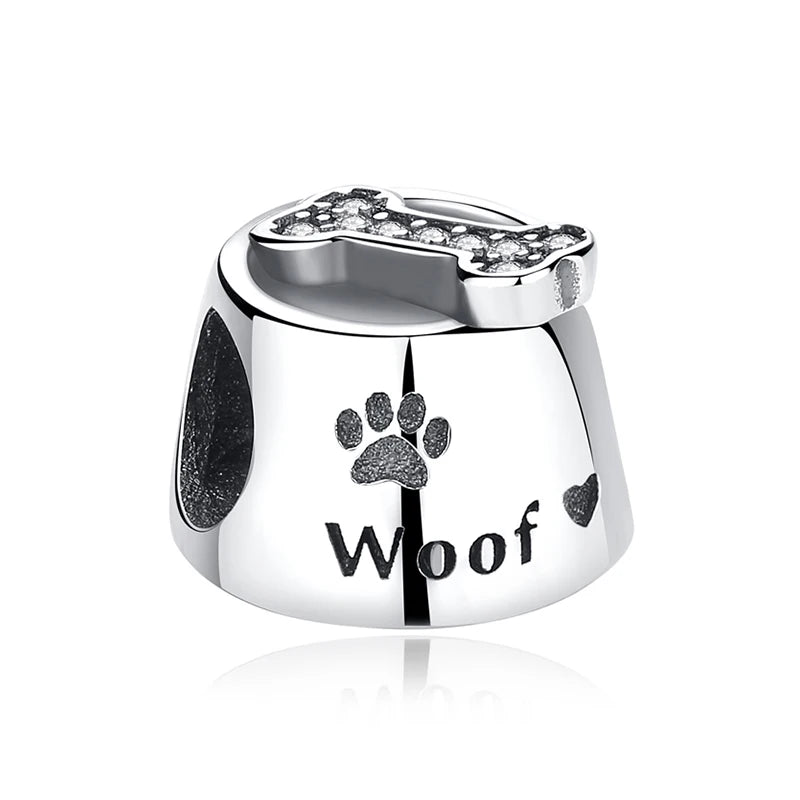 Original 925 Sterling Silver Charms Love Pets Dog Cat Paw Print Pendant Beads Fit Brand Bracelets Necklaces Women DIY Jewelry