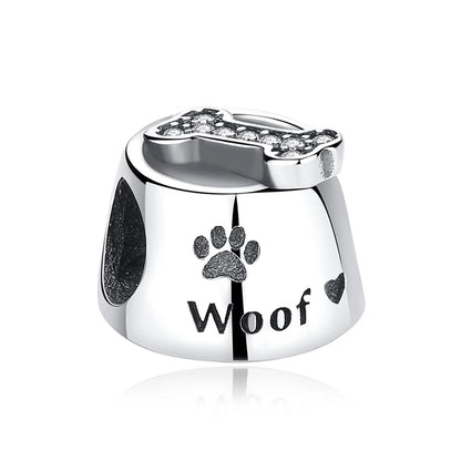 Original 925 Sterling Silver Charms Love Pets Dog Cat Paw Print Pendant Beads Fit Brand Bracelets Necklaces Women DIY Jewelry