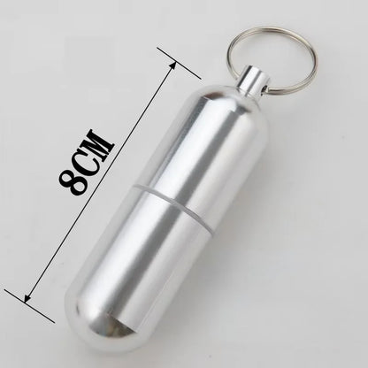 Waterproof Aluminum Pill Box Case Bottle Cache Drug Holder for Traveling Camping Container Keychain Medicine Box Health Care