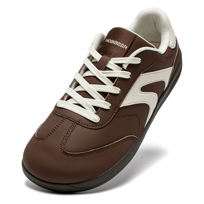 HOBIBEAR Wide Toe Shoes Unisex Artificial Leather Barefoot Sneakers Casual Retro Zero Drop Shoes for Women Men