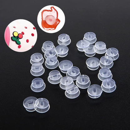 25Pcs Transparent Buttons Accessories For DIY Sandal Shoe Charms Decor