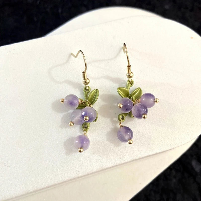 Cute Berries Earring Creative Berry And Leaves Design Beaded Earrings For Gifts Wholesale Cute Fruit Earrings Custom Packaging