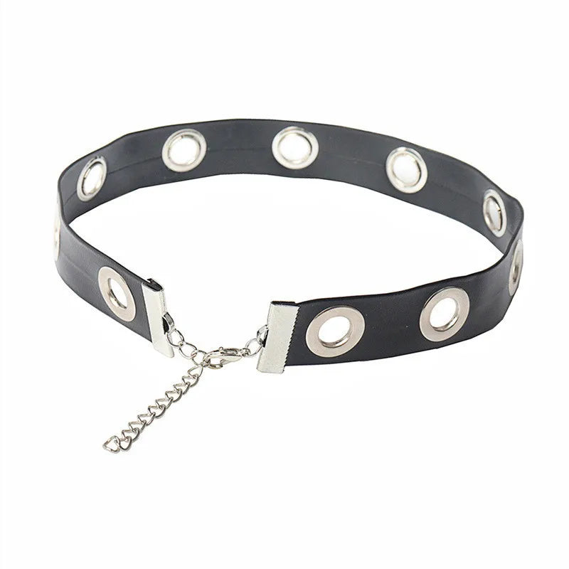 Goth Round Choker Necklaces Collar Black Pu Leather Gothic Accessories Woman Punk Chocker Cosplay Jewelry