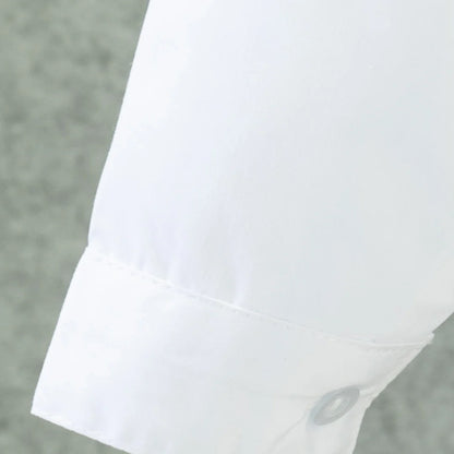 Children's Shirt Spring And Fall Pure White Long-Sleeved Simple Student Blouse Casual Student Formal Clothing
